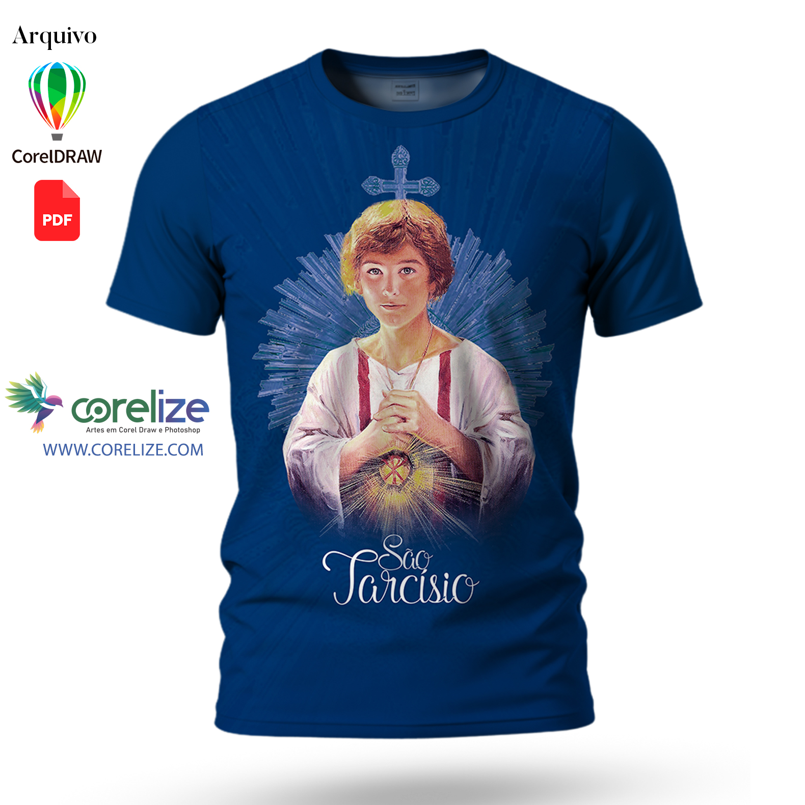 Arte São Tarcísio para sublimação de camiseta