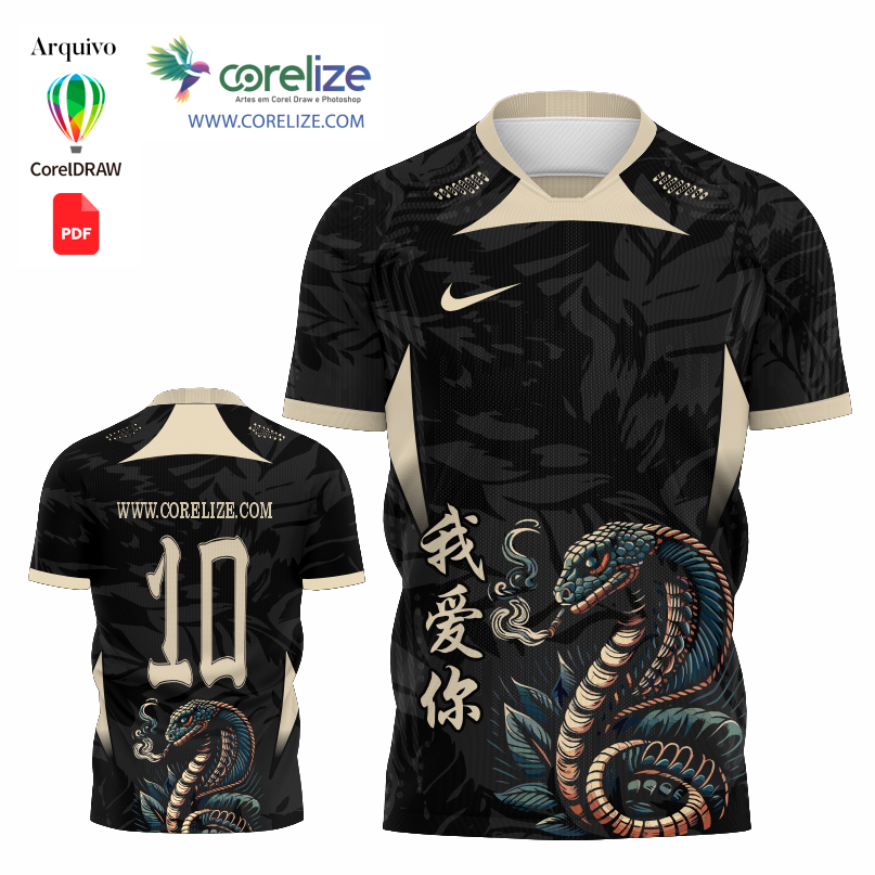 Arte Cobra Noiada futebol para sublimação de camiseta