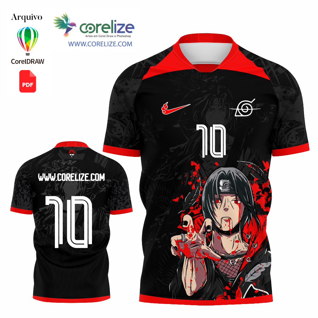 Arte Itachi futebol para sublimação de camiseta