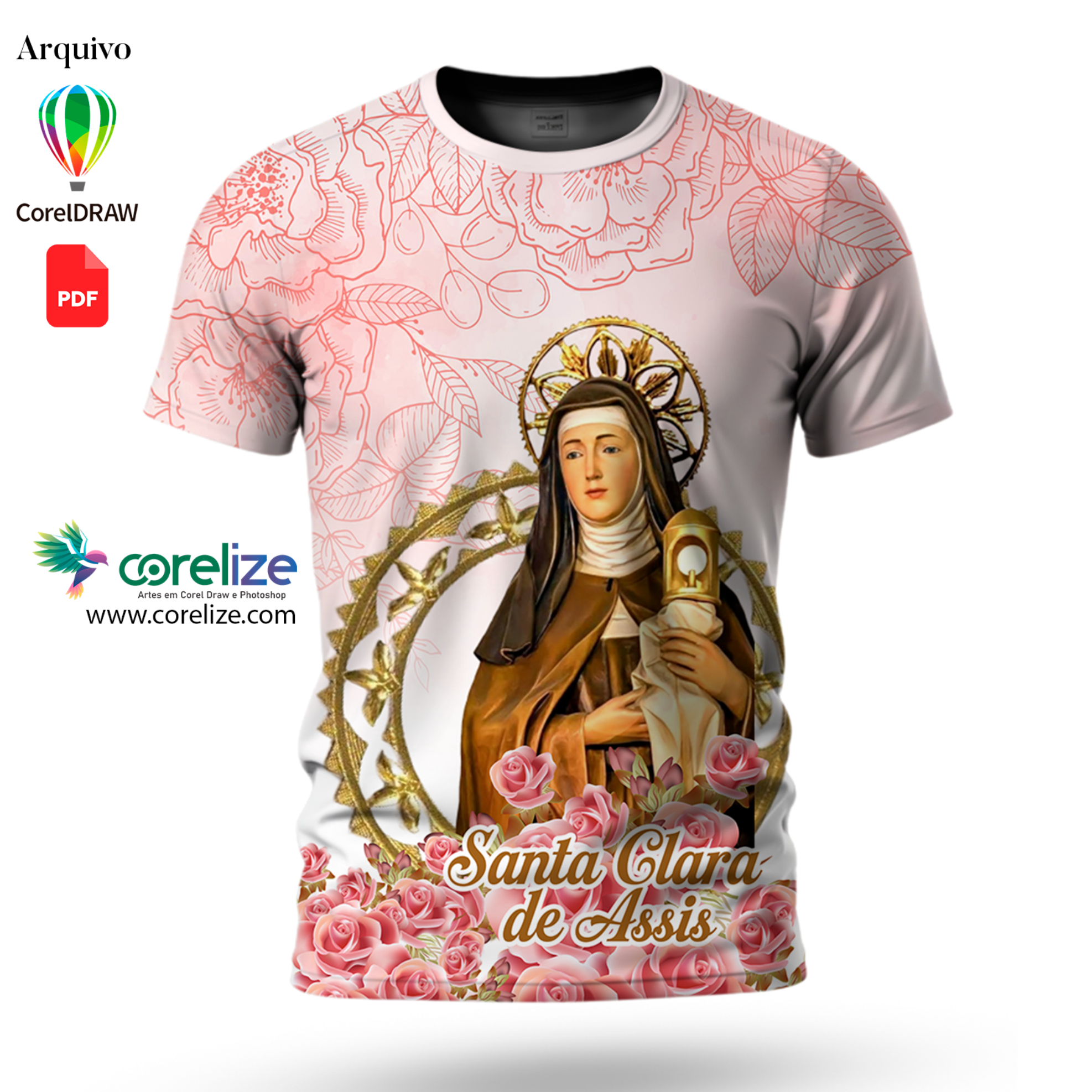 Arte Santa Clara de Assis. para sublimação de camiseta