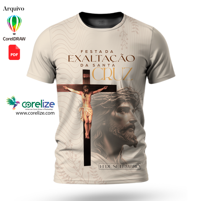 Arte Festa de Exaltação da Santa Cruz para sublimação de camiseta