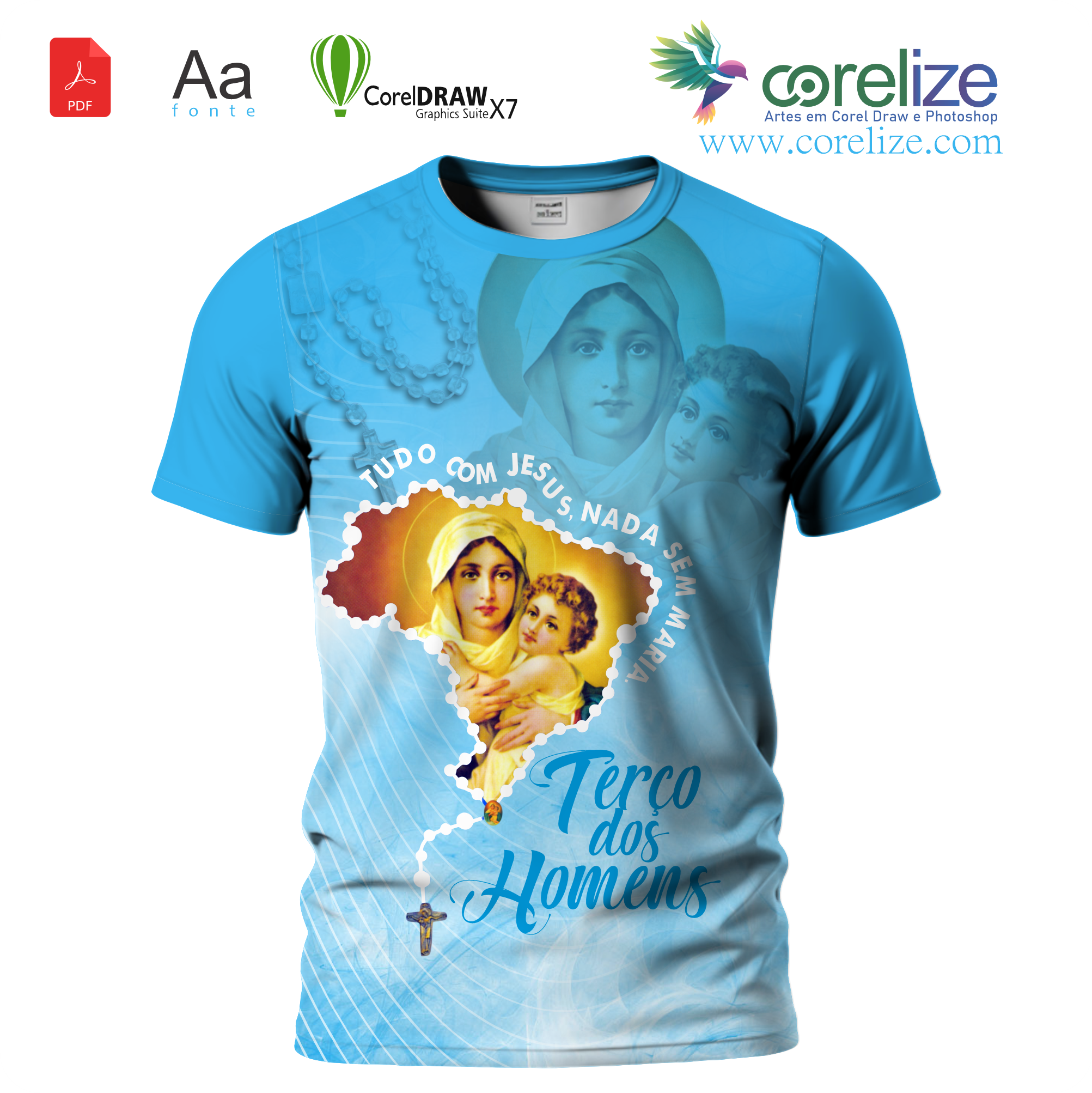 Arte 02 Terço dos Homens para sublimação de camiseta