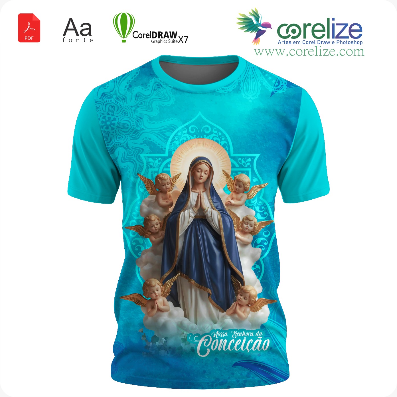 Arte: Arte Nossa Senhora da Conceição 11 para sublimação de camiseta