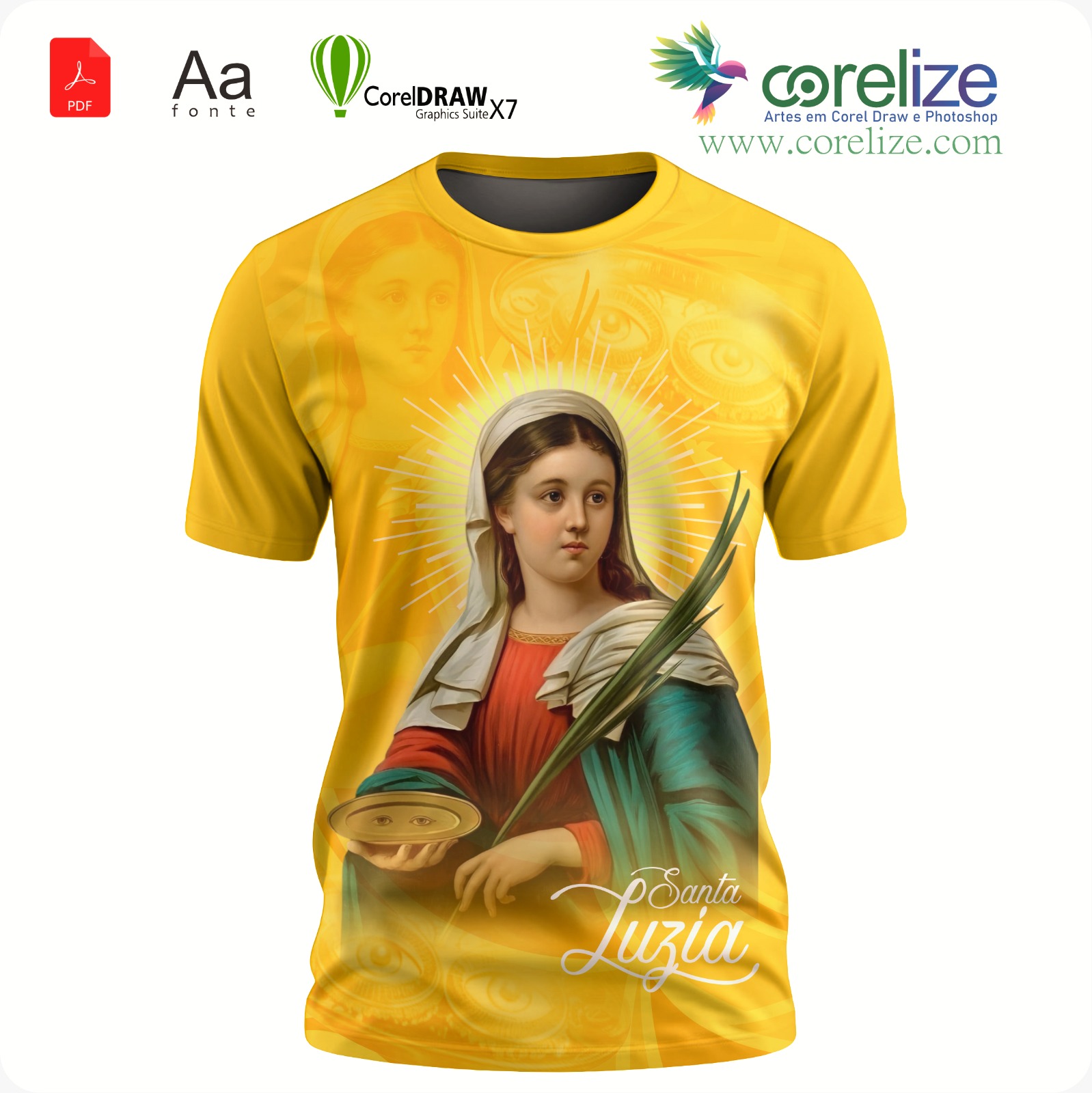 Arte: Arte Santa Luzia 10 para sublimação de camiseta