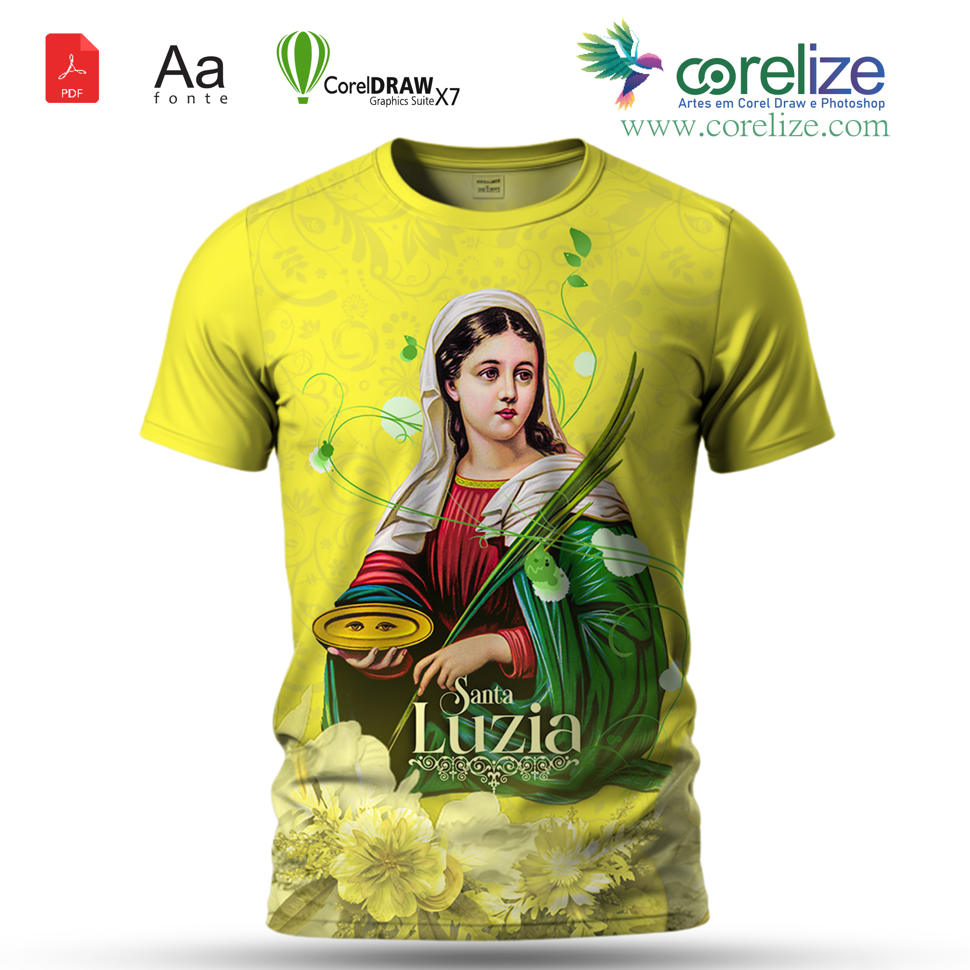 Arte: Arte Santa Luzia 18 para sublimação de camiseta