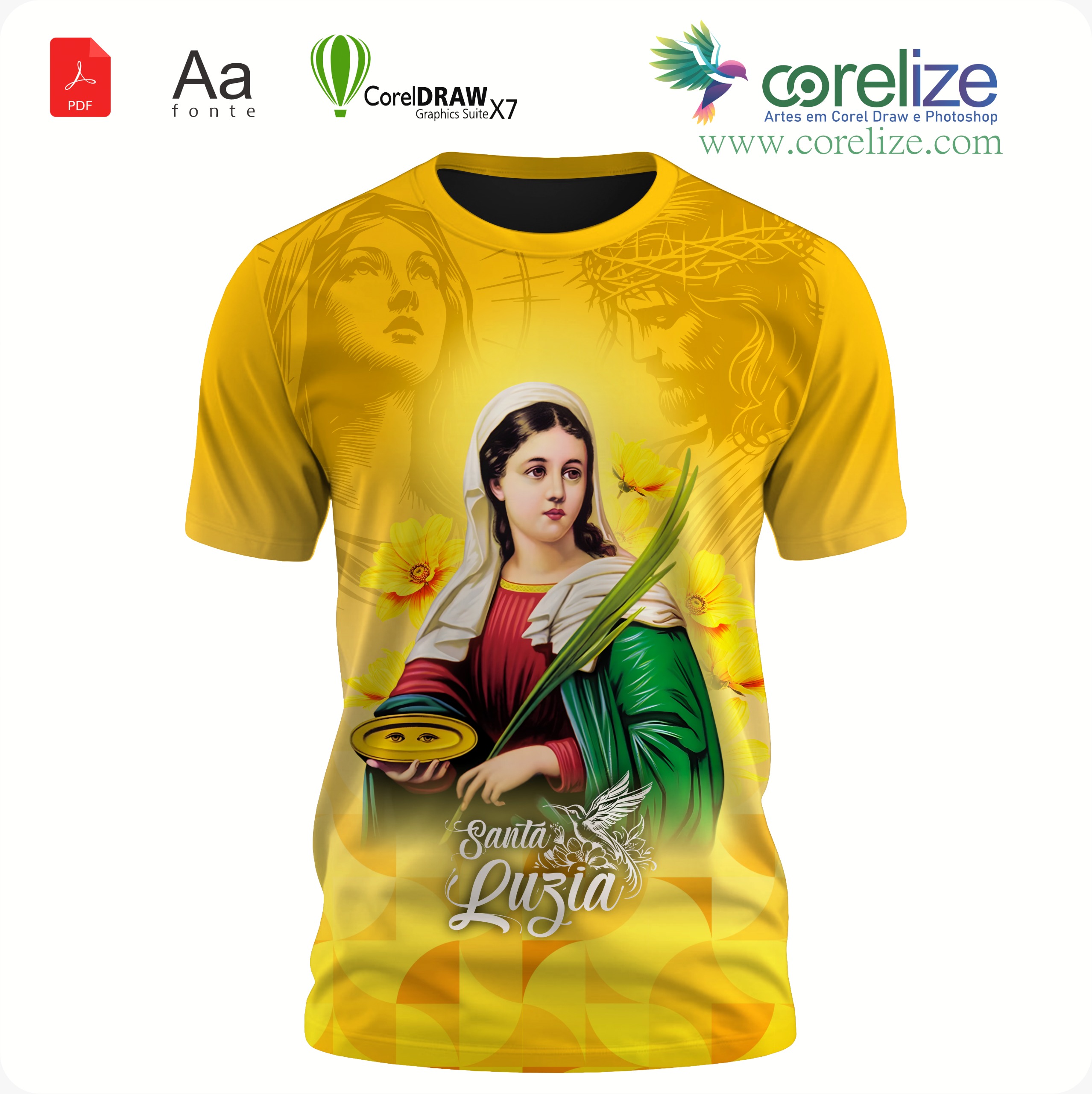 Arte: Arte Santa Luzia 20  para sublimação de camiseta