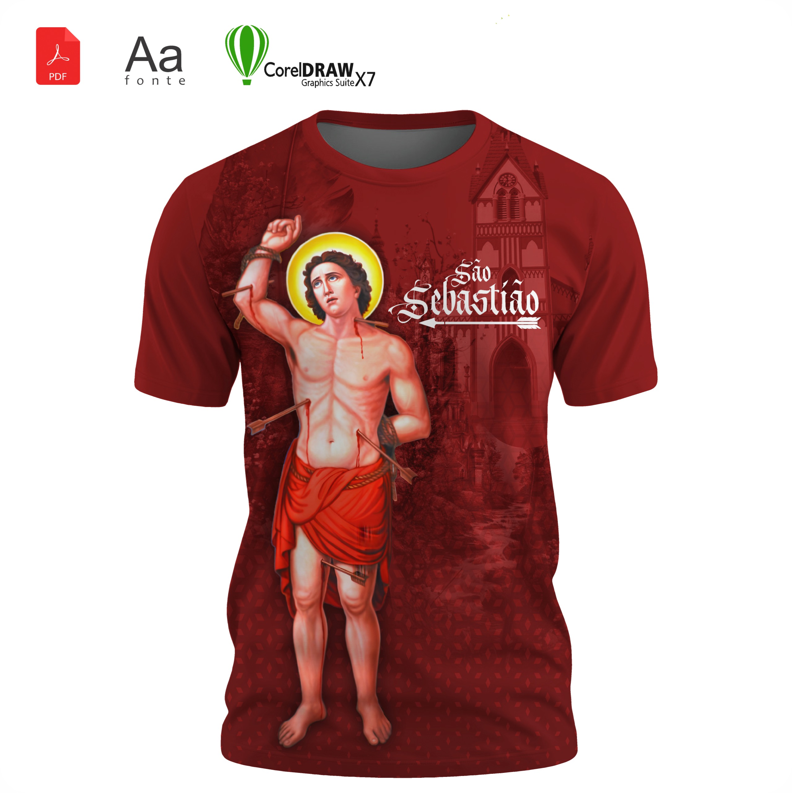 Arte: Arte São Sebastião 09 para sublimação de camiseta