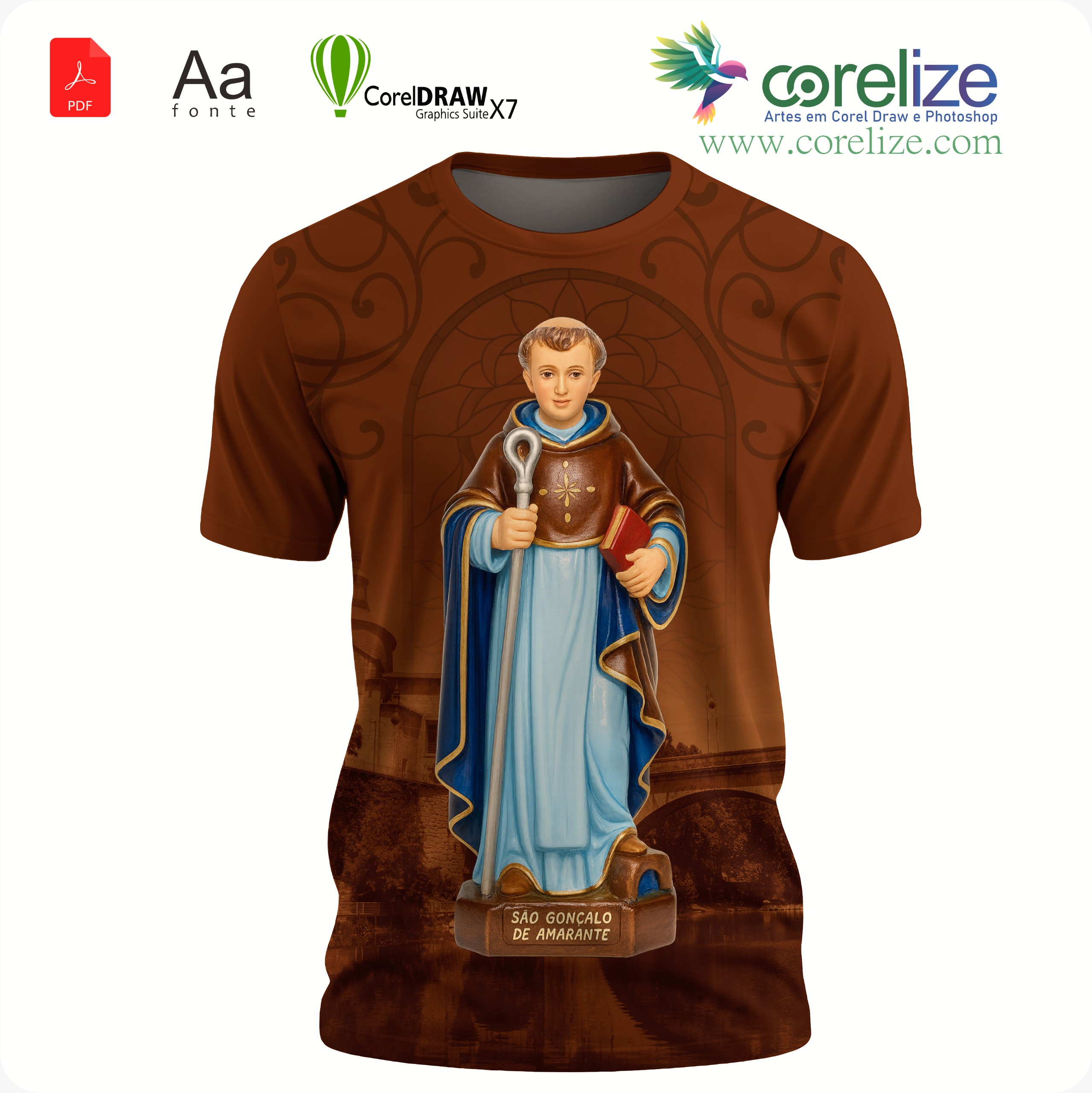 Arte: Arte São Gonçalo do Amarante   para sublimação de camiseta