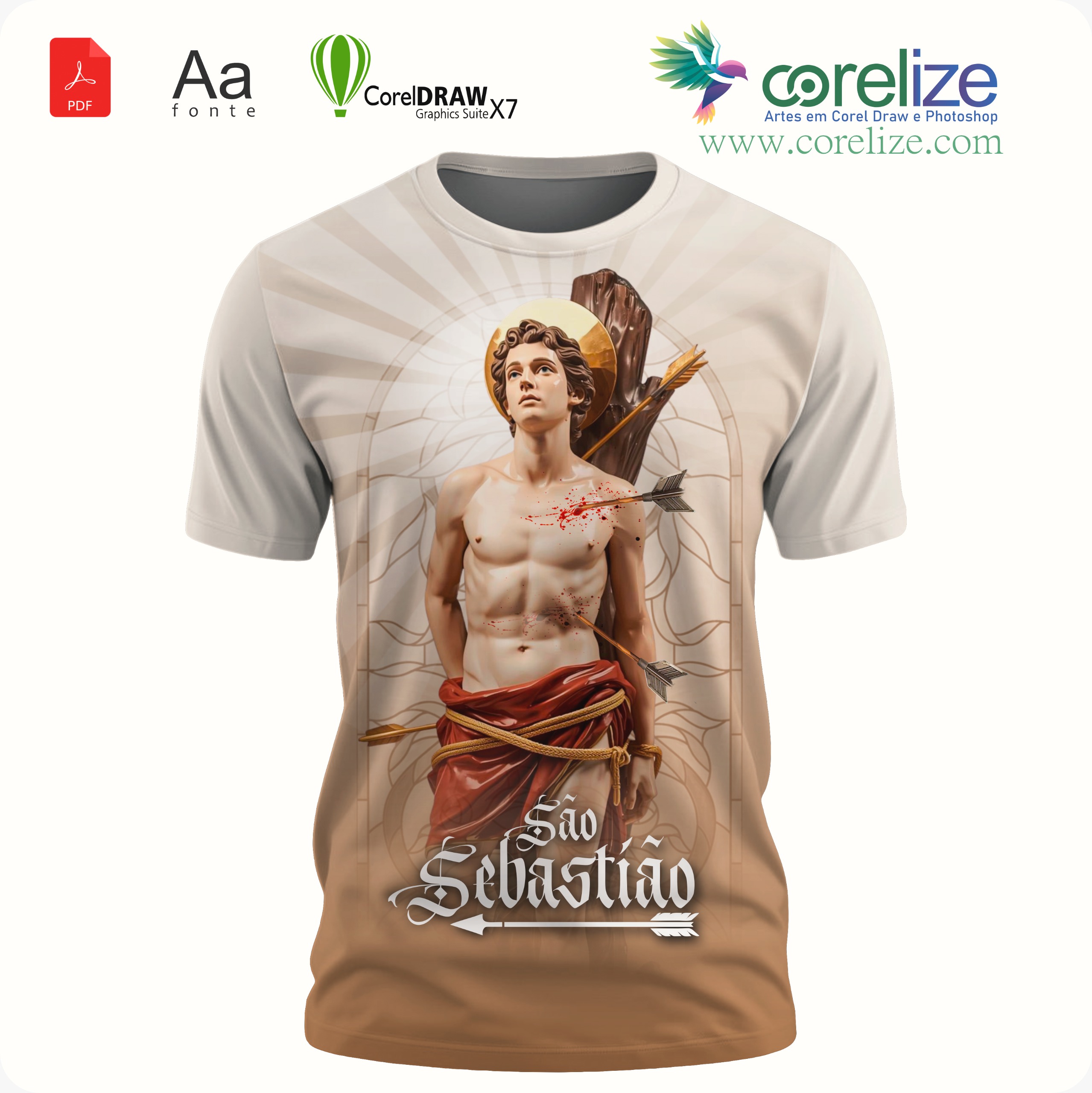 Arte: Arte São Sebastião 15 para sublimação de camiseta