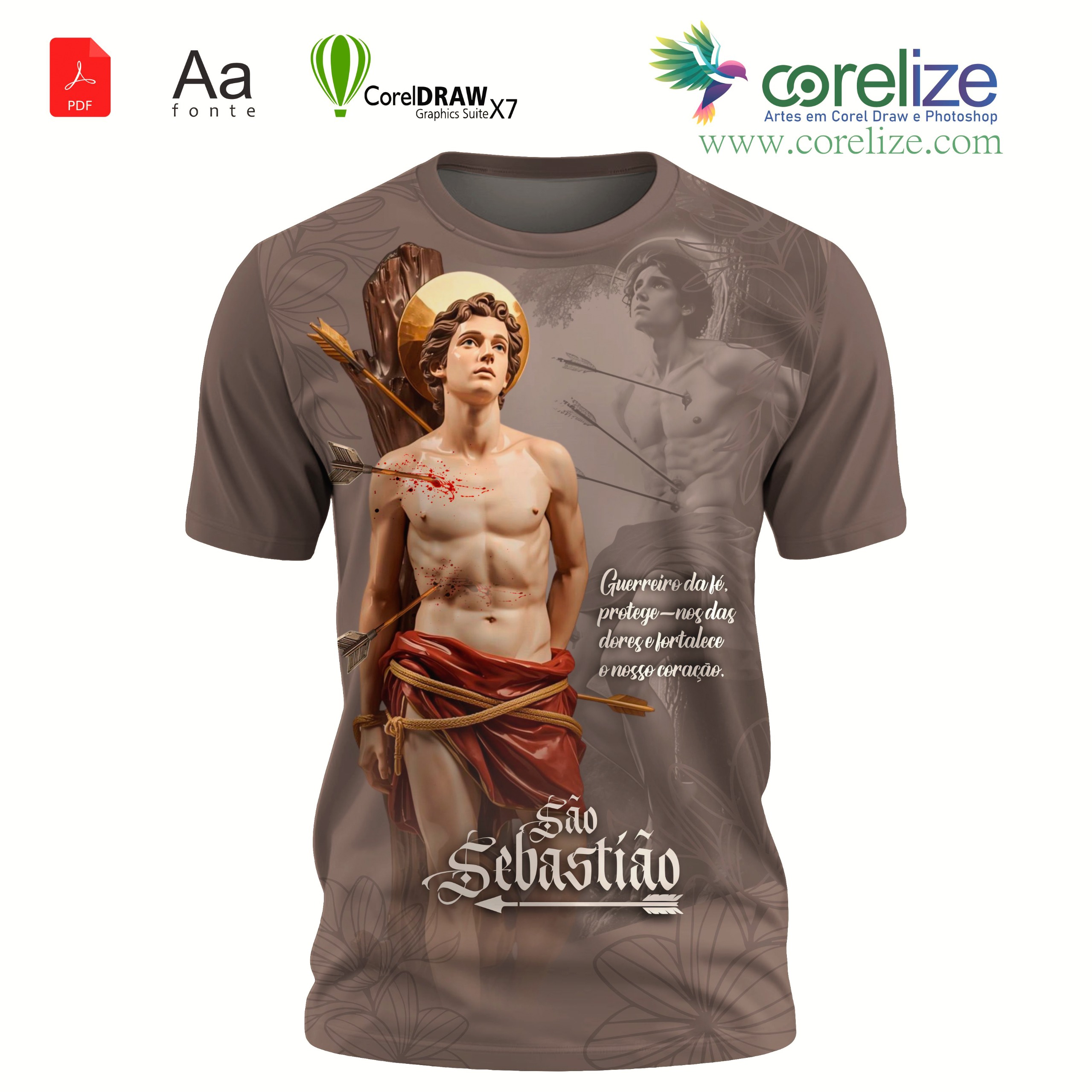 Arte: Arte São Sebastião 22 para sublimação de camiseta