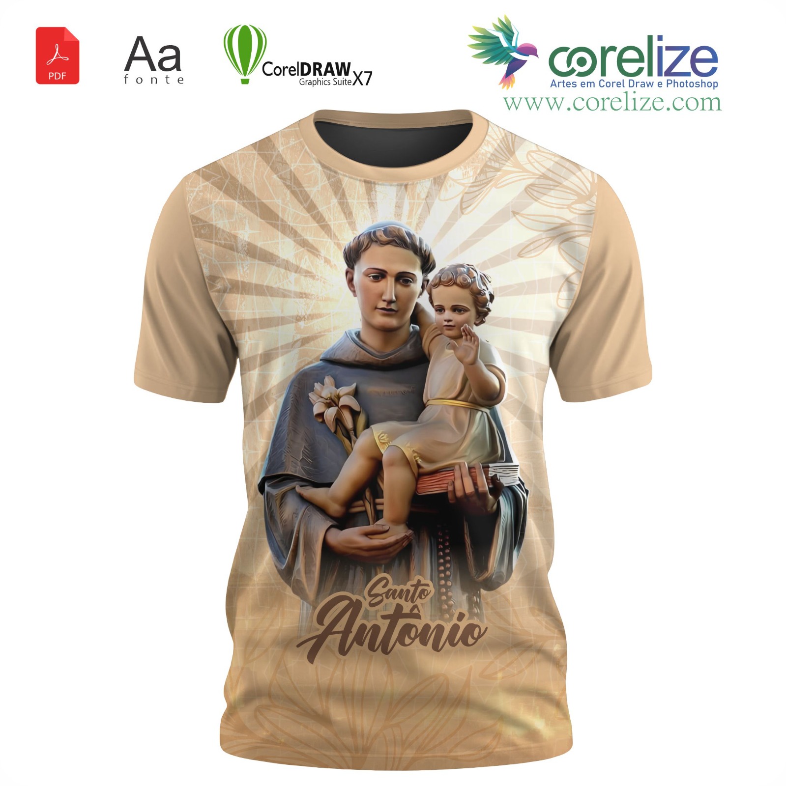 Arte: Arte Festejo de São Antonio para sublimação de camiseta