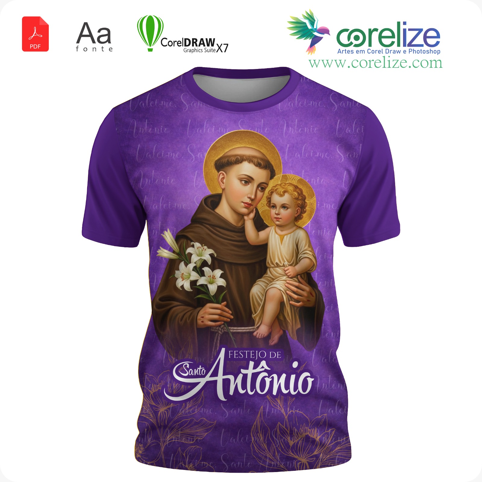 Arte: Arte 03 Festejo de São Antonio para sublimação de camiseta