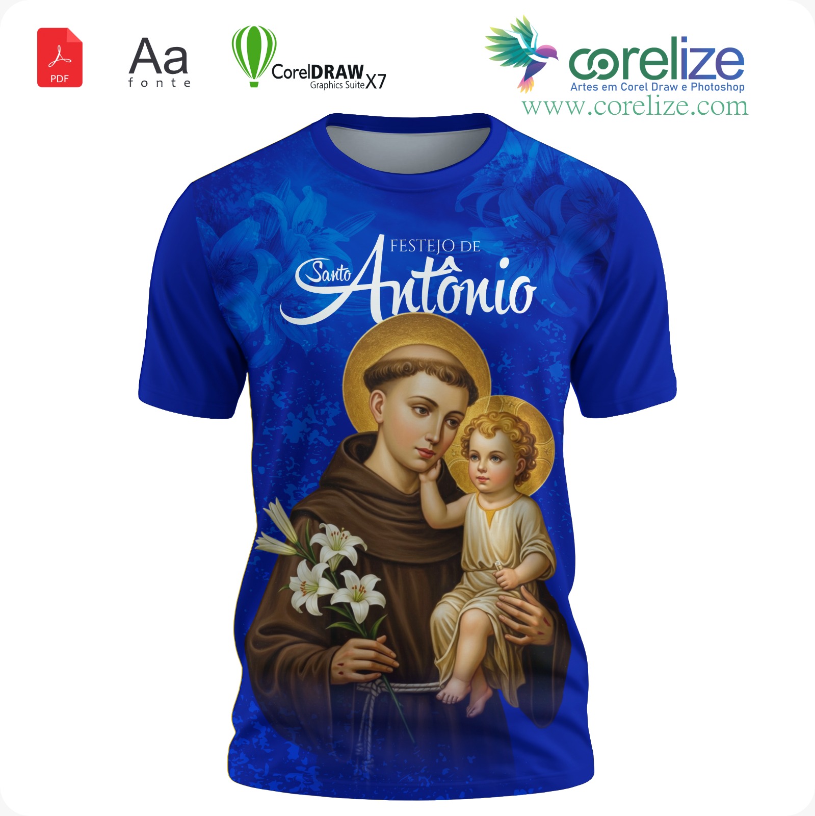 Arte: Arte 05 Festejo de São Antonio para sublimação de camiseta