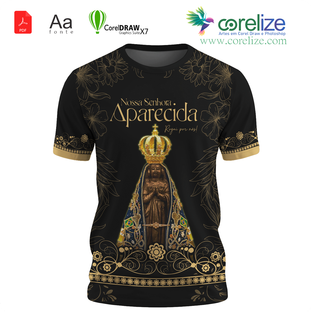 Arte Nossa Senhora Aparecida 11 para sublimação de camiseta