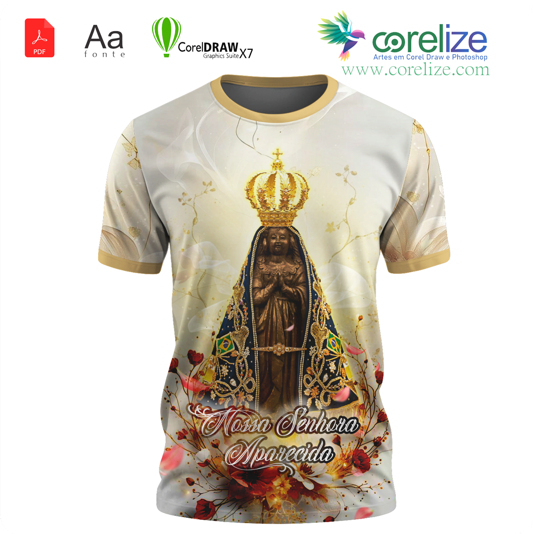 Arte Nossa Senhora Aparecida 12 para sublimação de camiseta