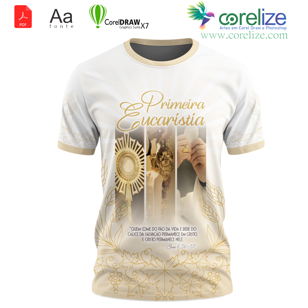 Arte Primeira Eucaristia 14  para sublimação de camiseta