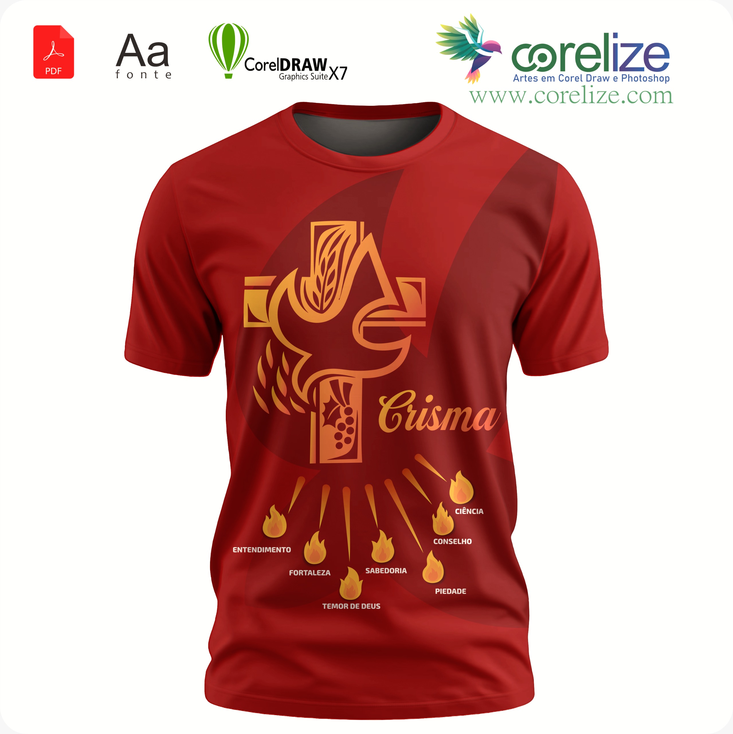 Arte 02 Crisma para sublimação de camiseta