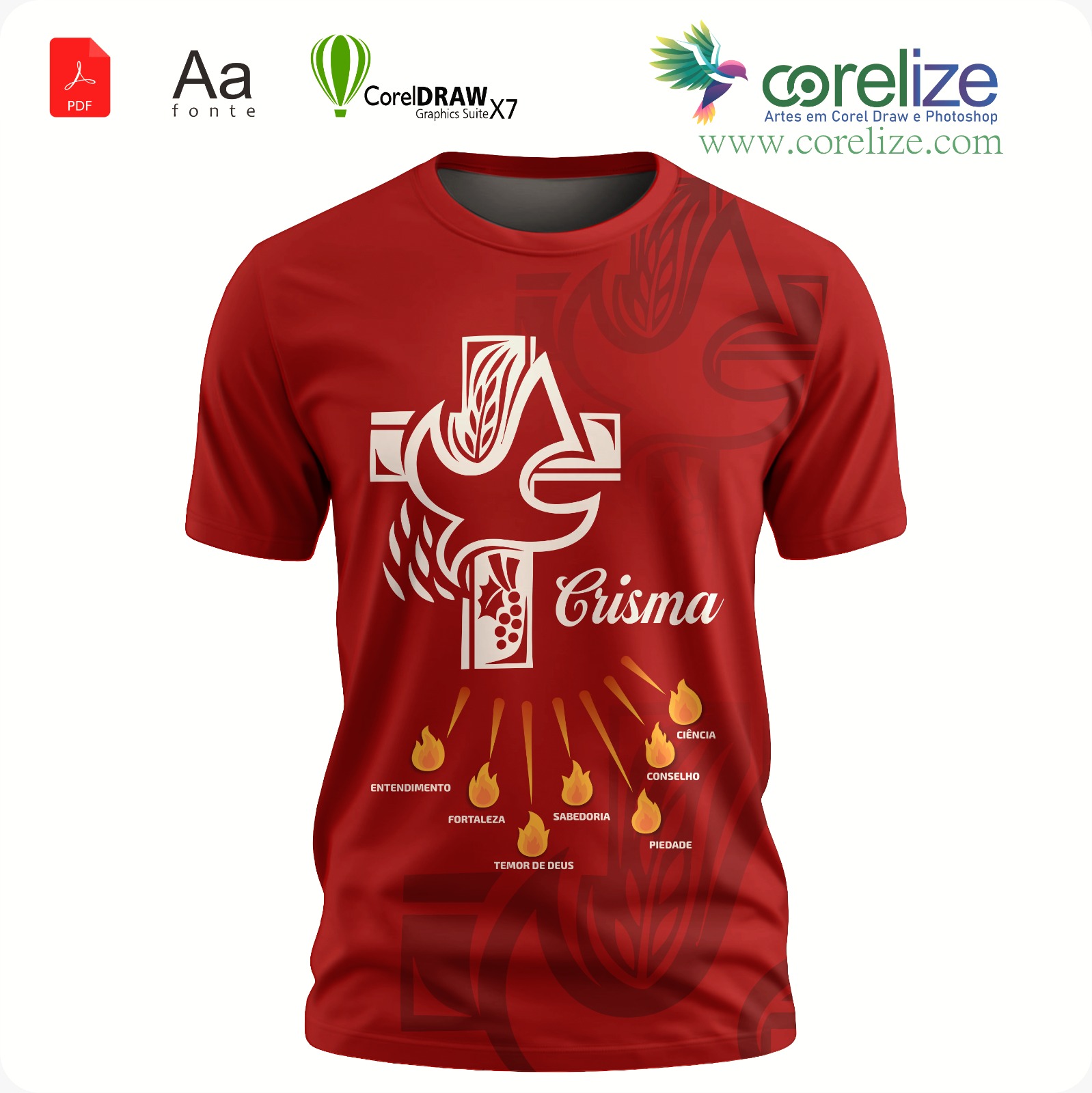 Arte 03 Crisma para sublimação de camiseta