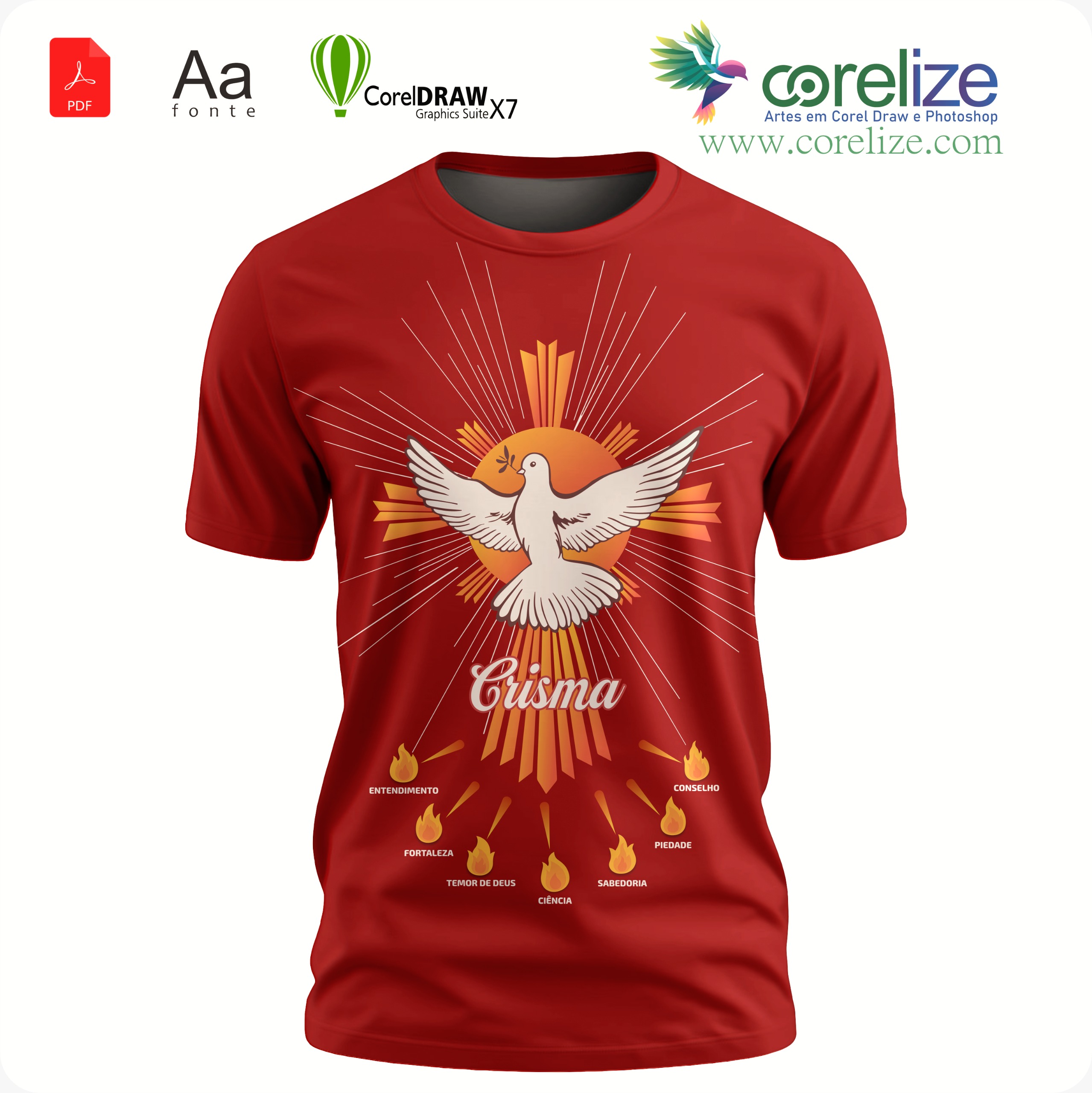 Arte 06 Crisma para sublimação de camiseta