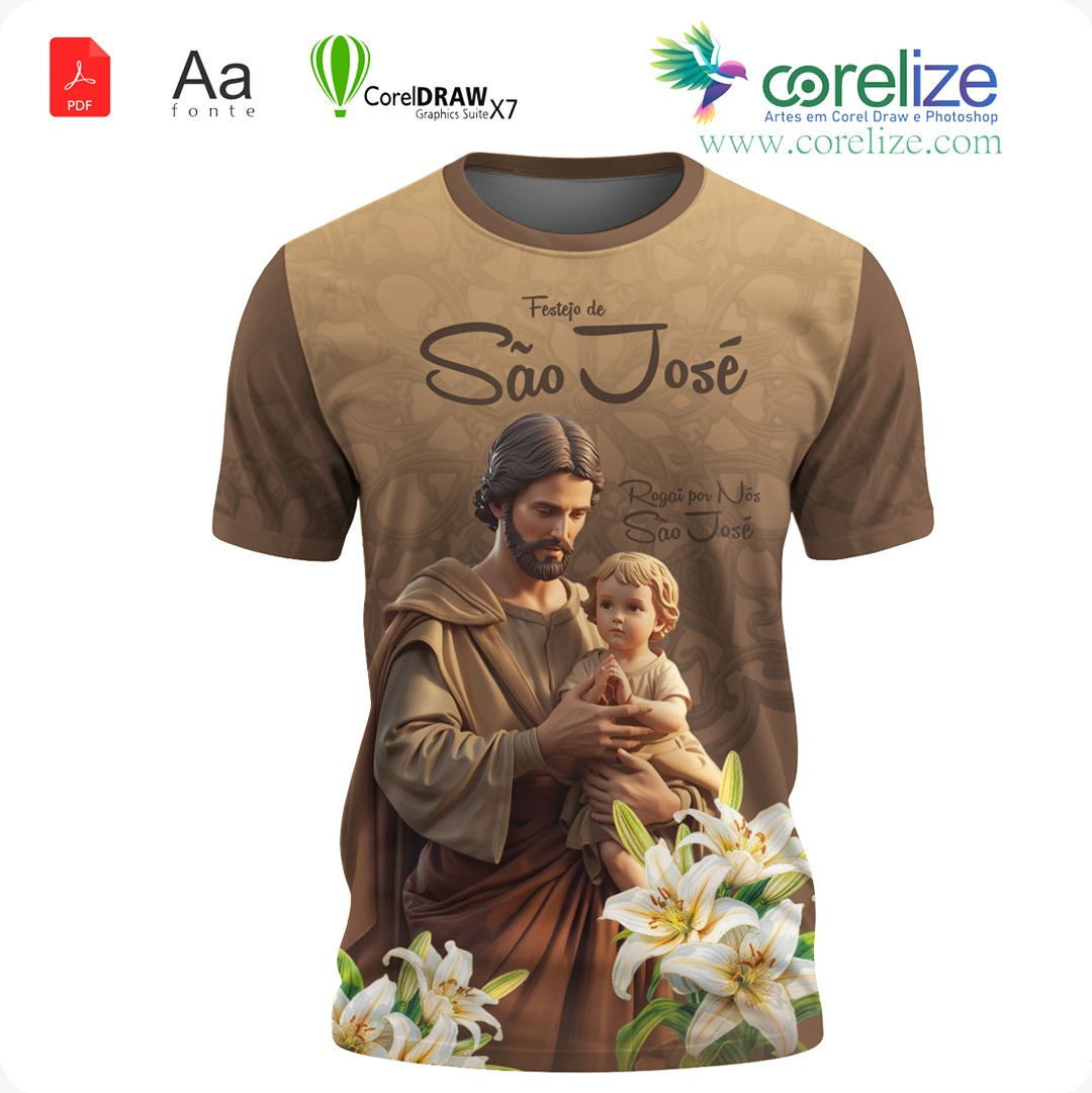Arte 03  São José  para sublimação de camiseta