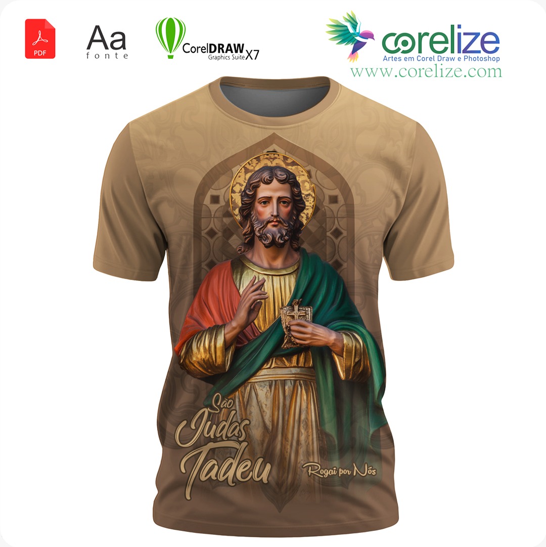 Arte 04 São Judas Tadeu para sublimação de camiseta