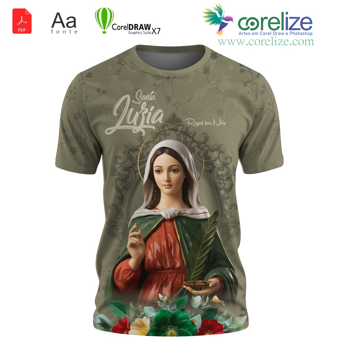 Arte Santa Luzia 05 para sublimação de camiseta