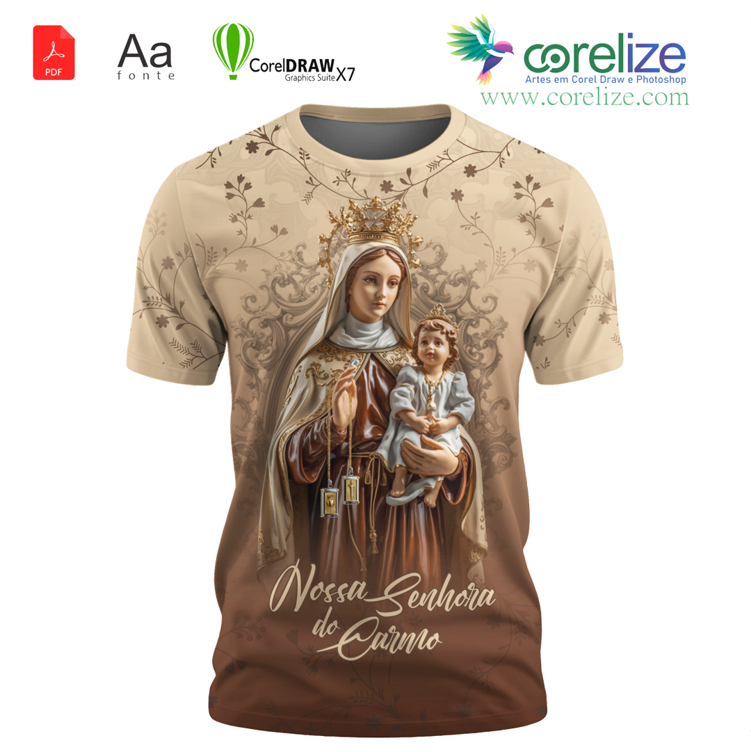 Arte 04 Nossa Senhora do Carmo para sublimação de camiseta
