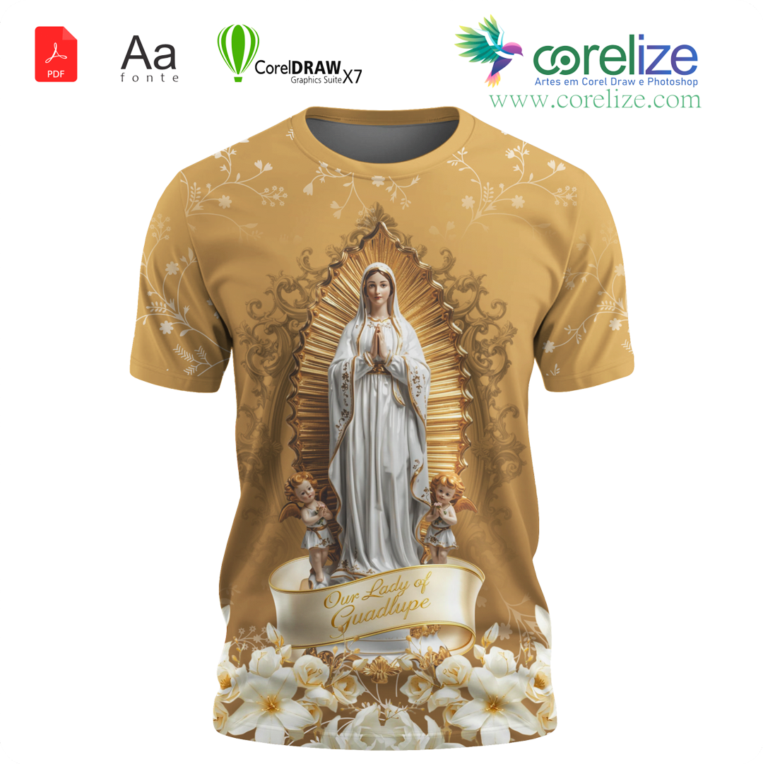 Arte 01 Nossa Senhora De Guadalupe para sublimação de camiseta