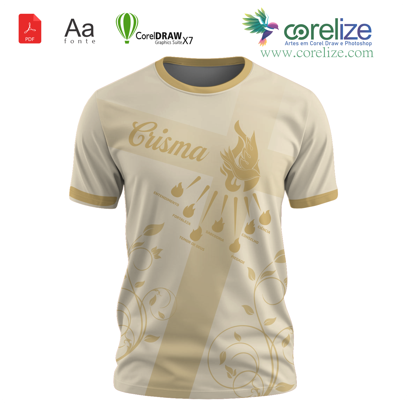 Arte 08 Crisma para sublimação de camiseta