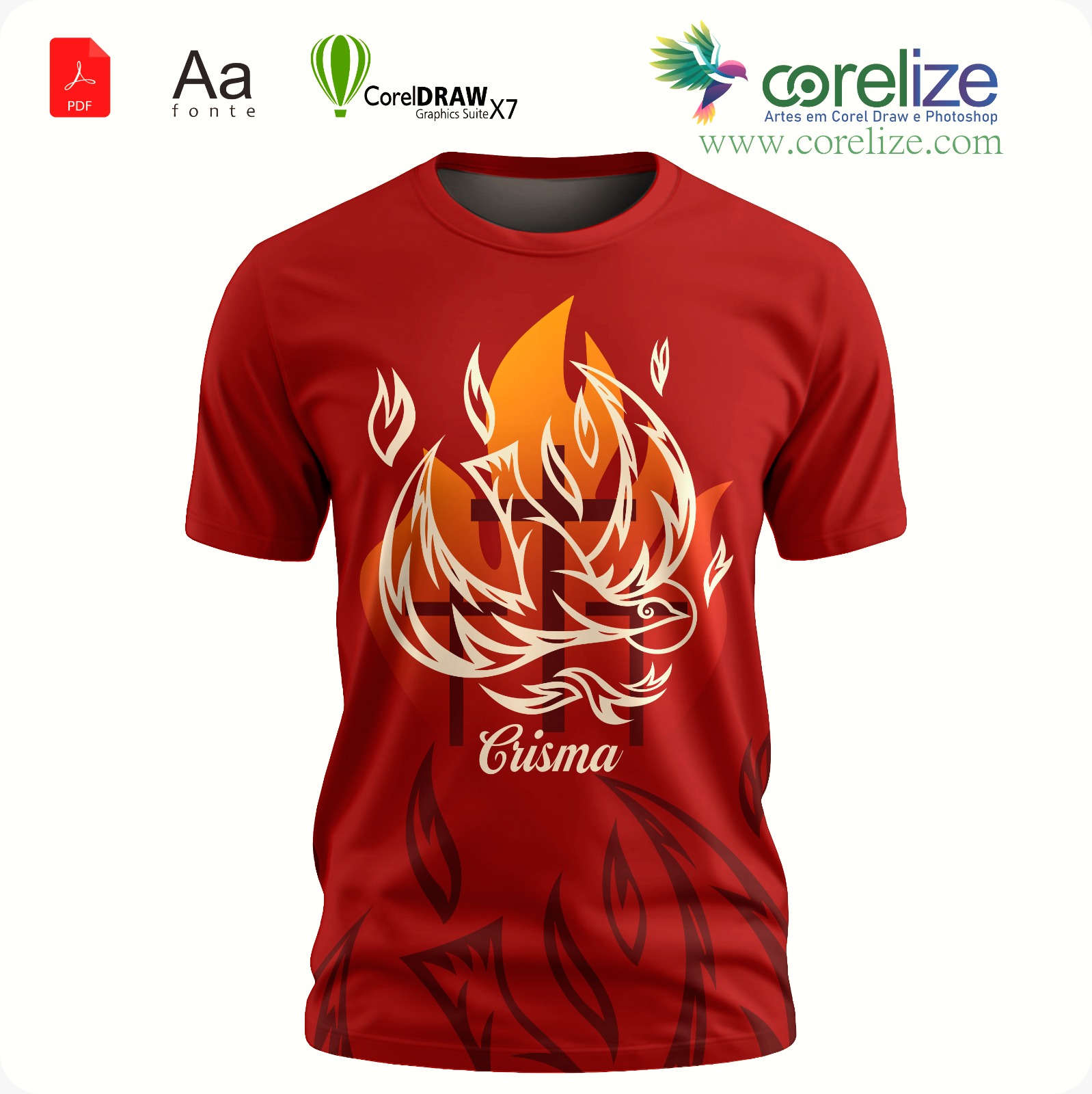 Arte 09 Crisma para sublimação de camiseta