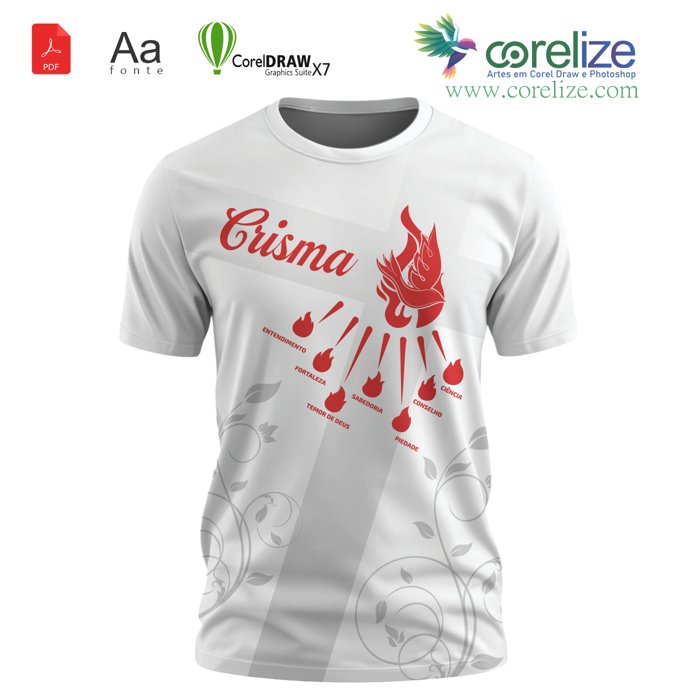 Arte 10 Crisma para sublimação de camiseta