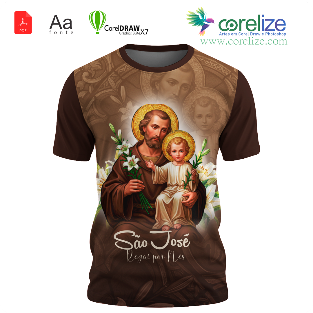Arte São José 05 para sublimação de camiseta