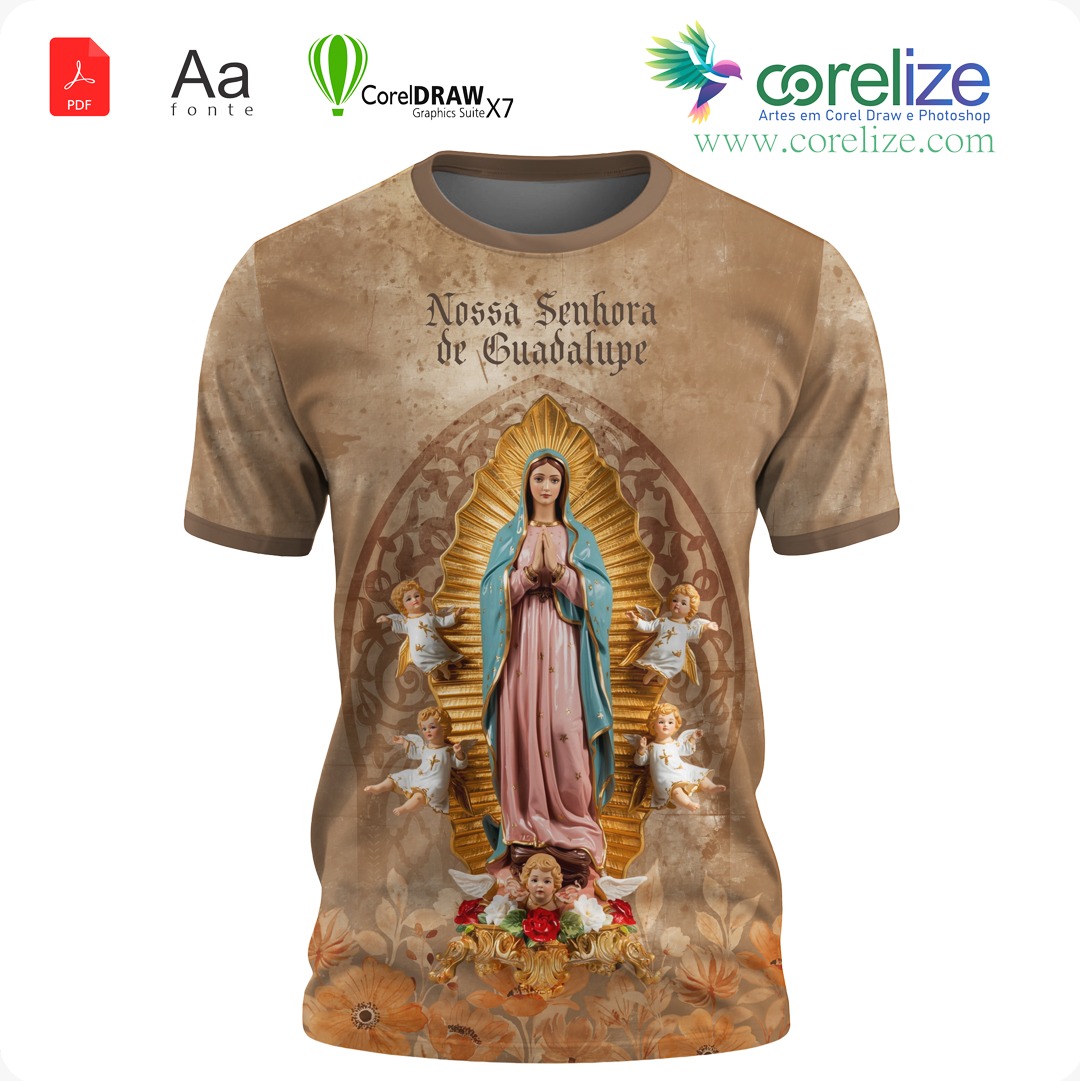 Arte 03 Nossa Senhora De Guadalupe para sublimação de camiseta